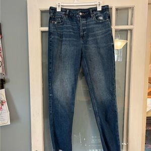 American Eagle Outfitters Dark Blue Straight Leg Jeans